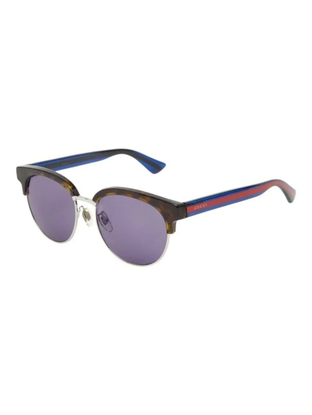 Gucci Logo Sunglasses Brown Navy Red Acetate Eyewear